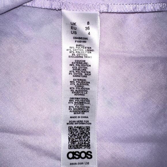 ASOS Design Broderie Long Sleeve Floral Mini Skater Dress US 4 - Picture 6 of 10